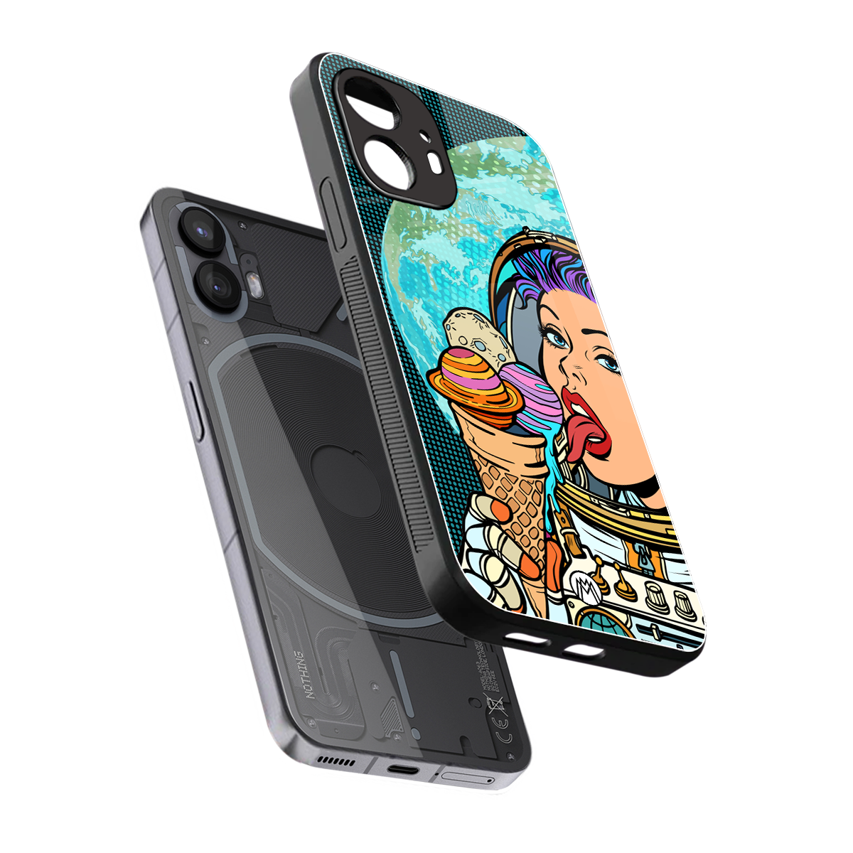 dessert space back phone cover | glass case for nothing phone 2