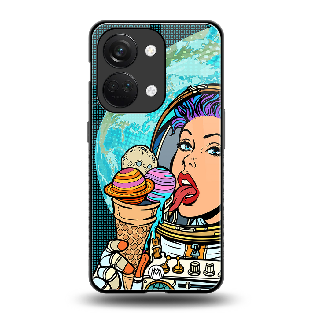 dessert space back phone cover | glass case for oneplus nord 3