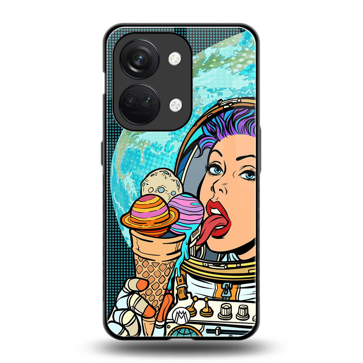 dessert space back phone cover | glass case for oneplus nord 3