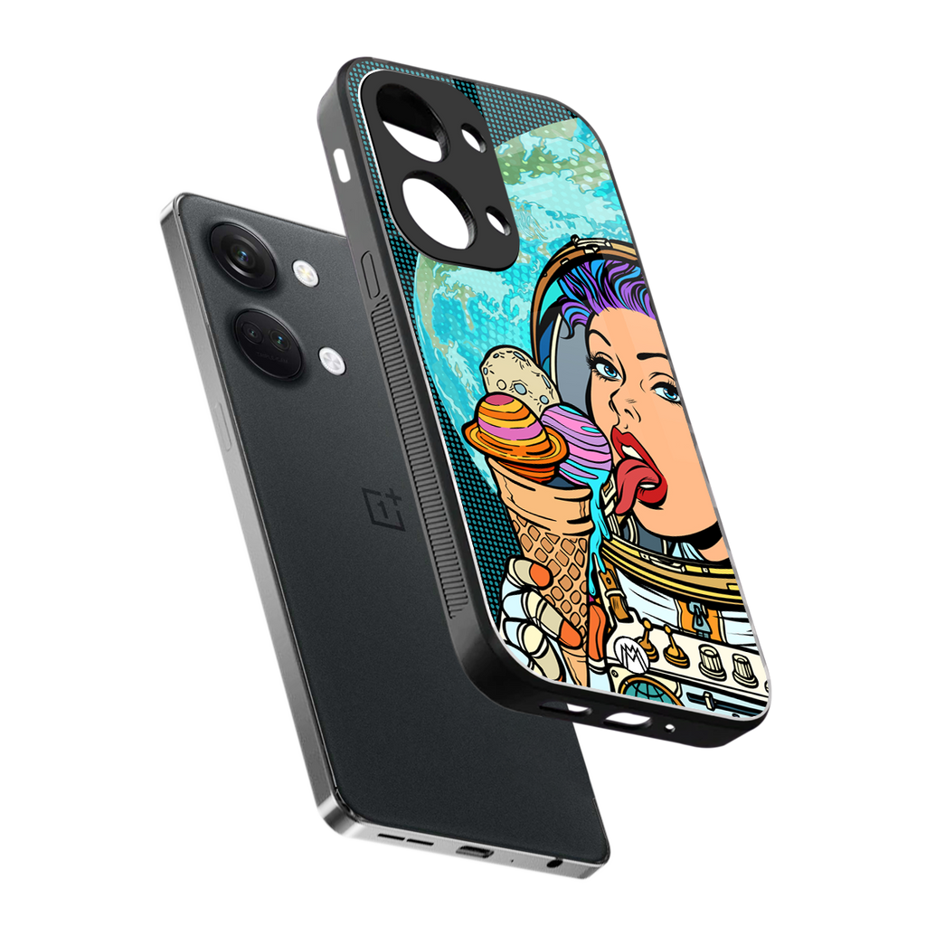dessert space back phone cover | glass case for oneplus nord 3