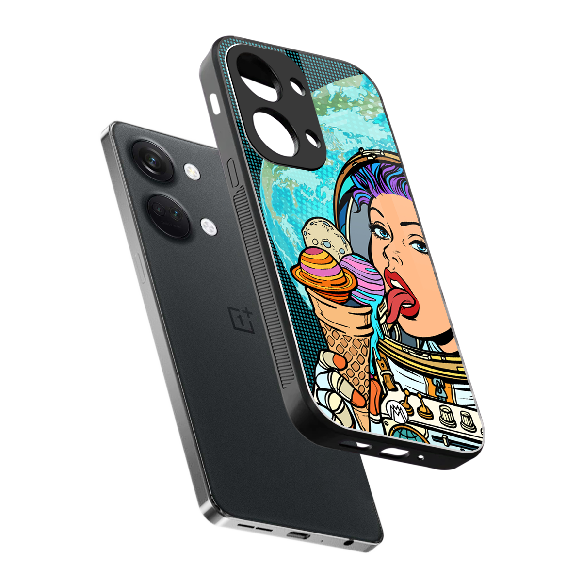 dessert space back phone cover | glass case for oneplus nord 3