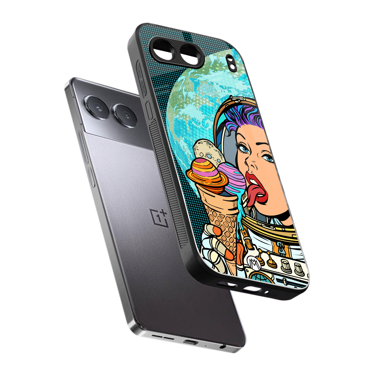 dessert space back phone cover | glass case for oneplus nord 4