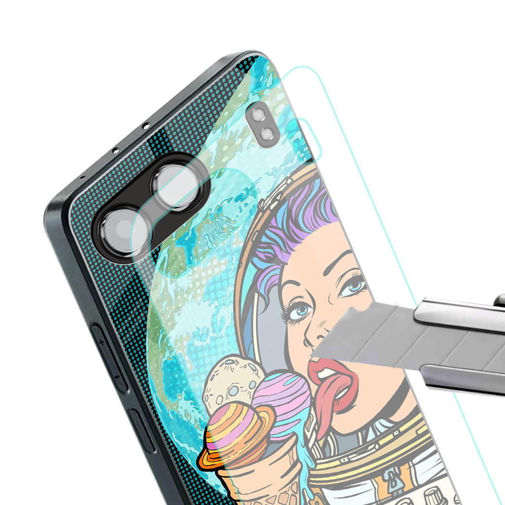 dessert space back phone cover | glass case for oneplus nord 4