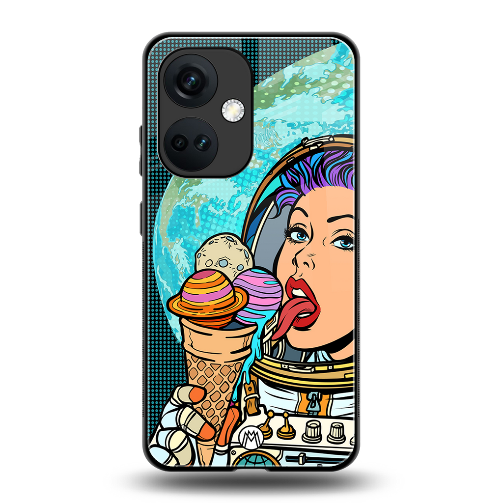 dessert space back phone cover | glass case for oneplus nord ce 3