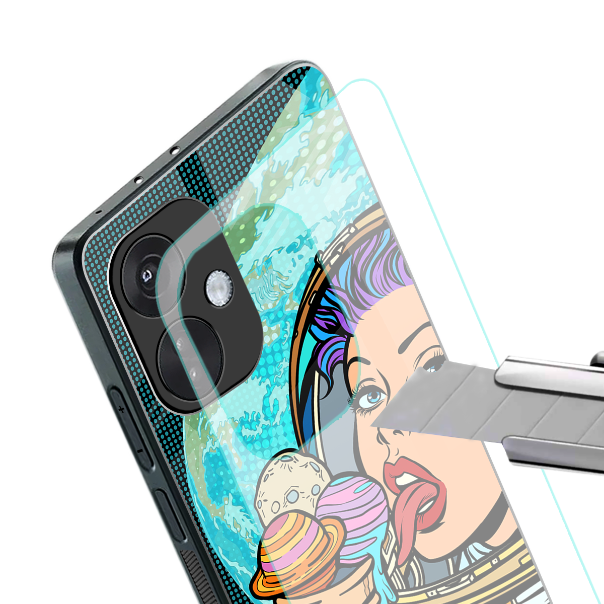 dessert space back phone cover | glass case for oneplus nord ce 3