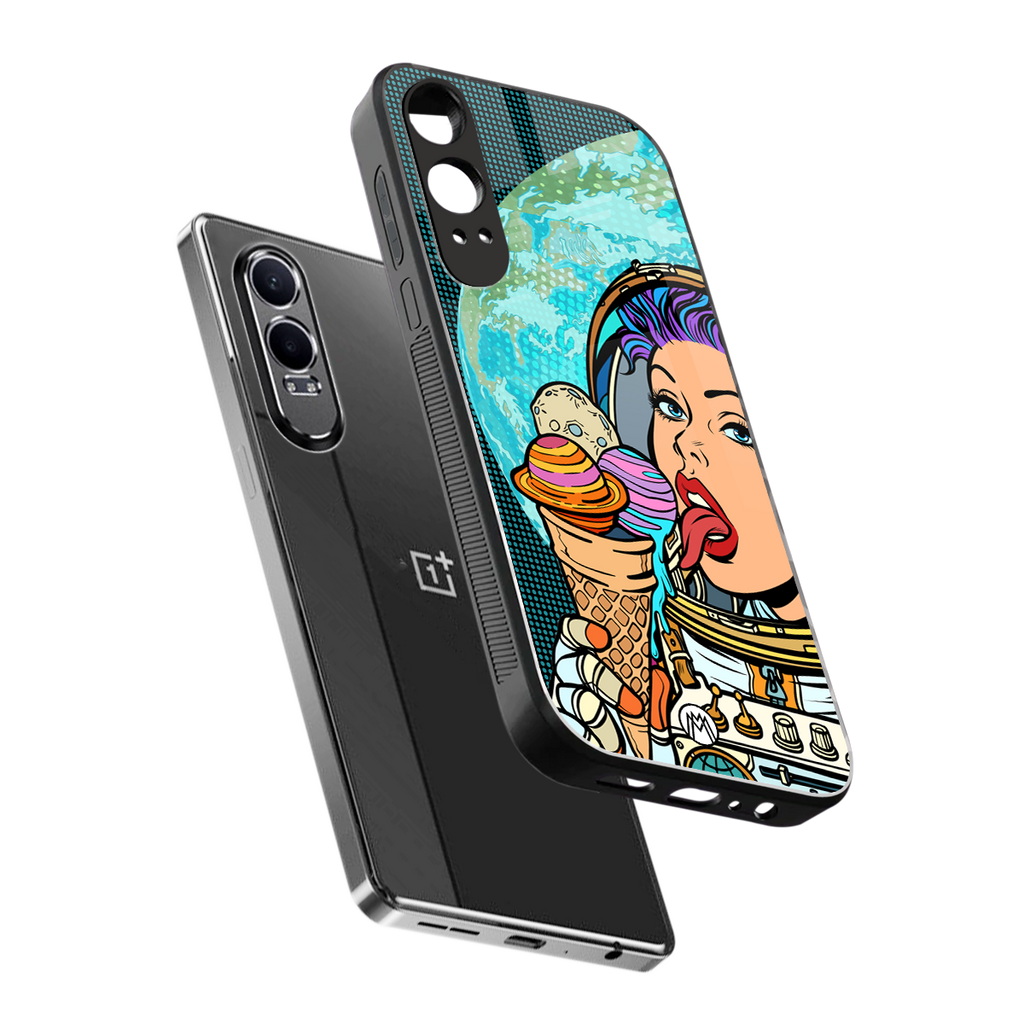 dessert space back phone cover | glass case for oneplus nord ce 4 lite