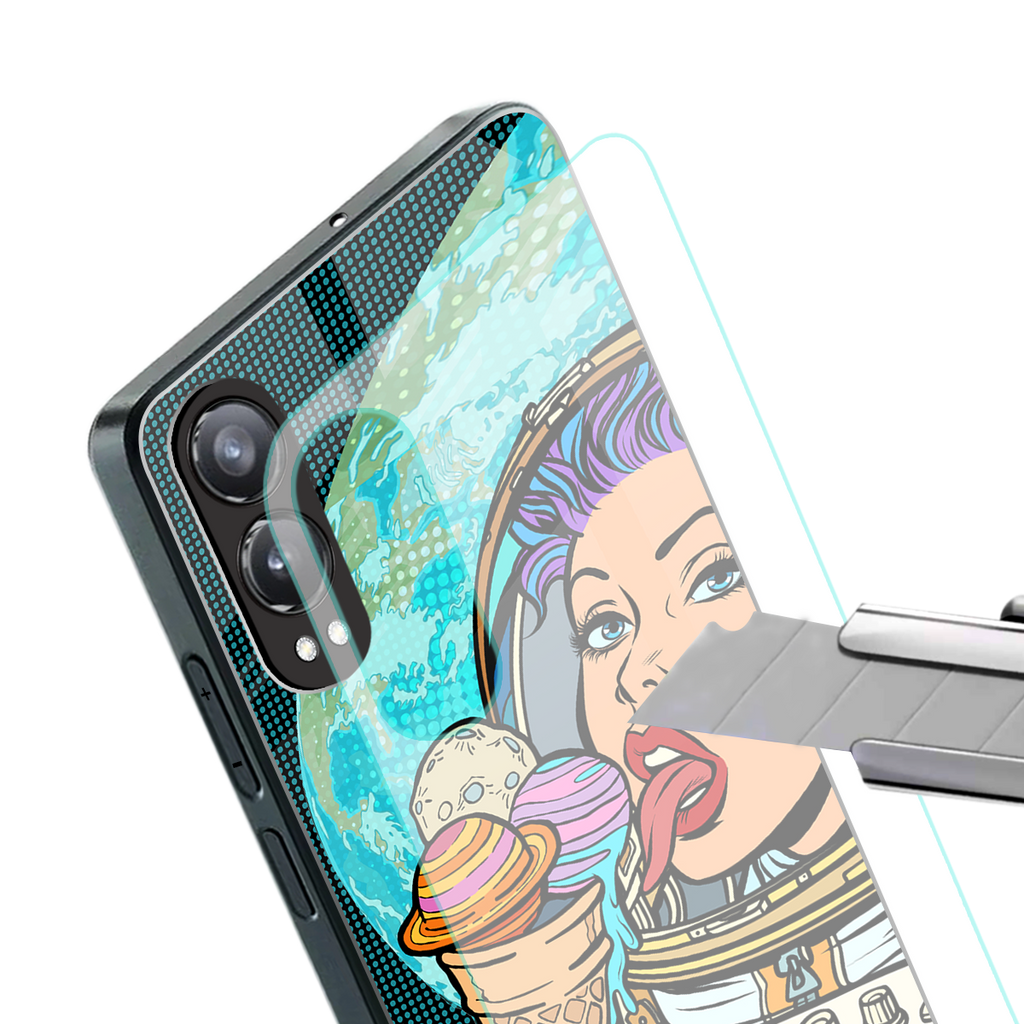 dessert space back phone cover | glass case for oneplus nord ce 4 lite