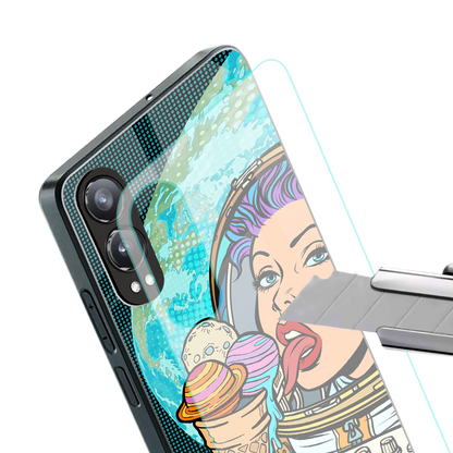 dessert space back phone cover | glass case for oneplus nord ce 4 lite