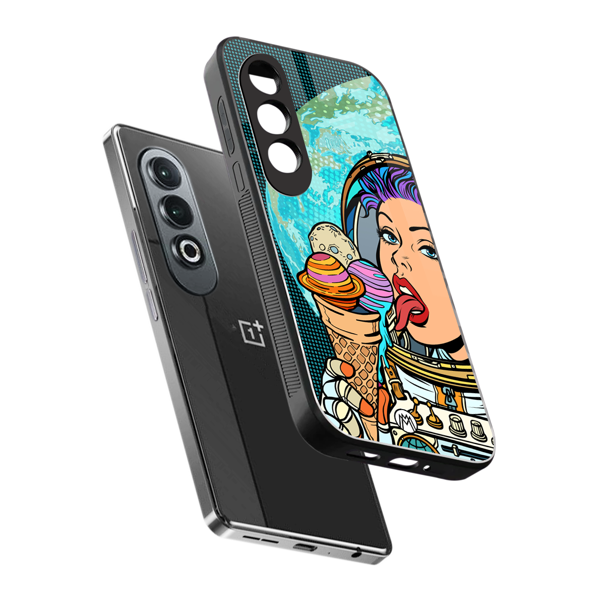 dessert space back phone cover | glass case for oneplus nord ce 4