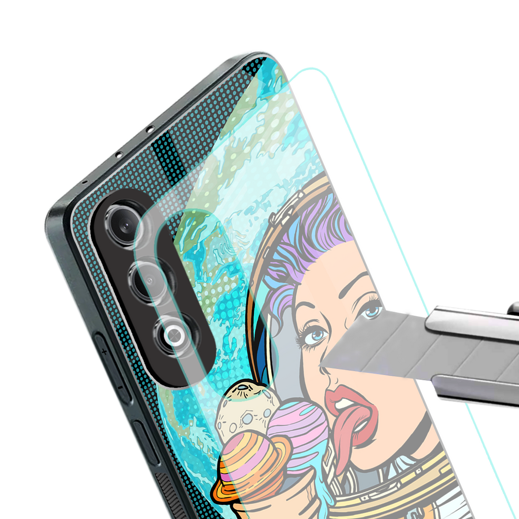 dessert space back phone cover | glass case for oneplus nord ce 4