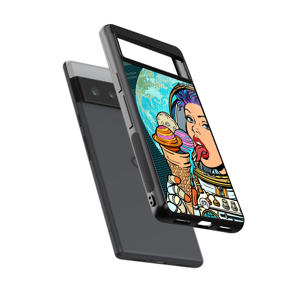 dessert space back phone cover | glass case for google pixel 6 pro