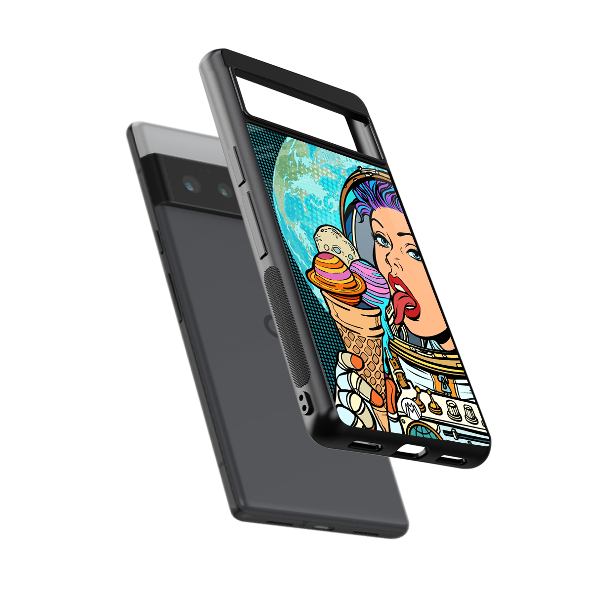 dessert space back phone cover | glass case for google pixel 6 pro
