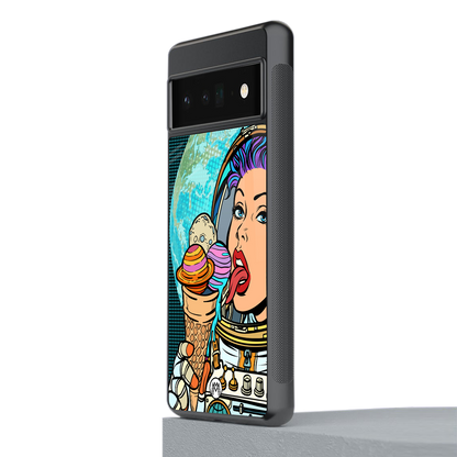 dessert space back phone cover | glass case for google pixel 6 pro