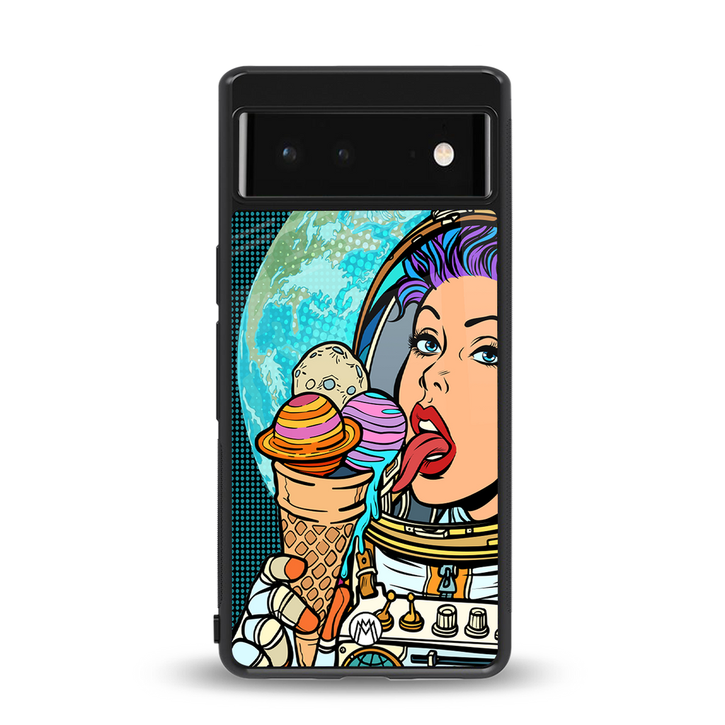 dessert space back phone cover | glass case for Google Pixel 6A