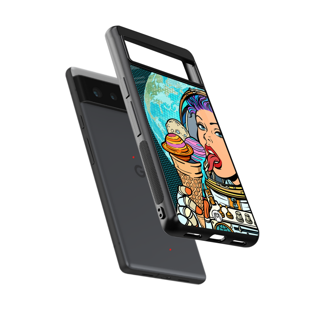 dessert space back phone cover | glass case for google pixel 6