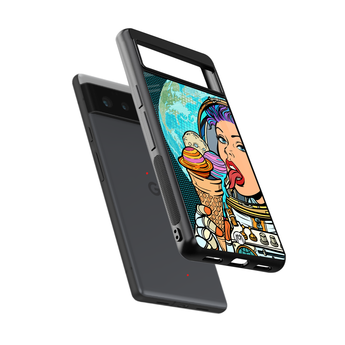 dessert space back phone cover | glass case for google pixel 6