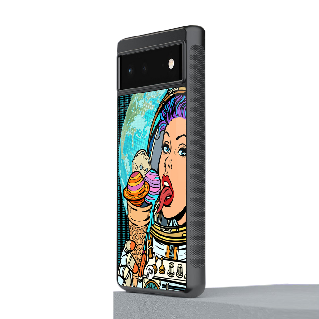 dessert space back phone cover | glass case for Google Pixel 6A