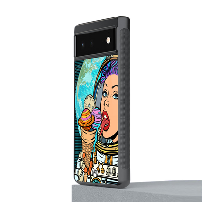 dessert space back phone cover | glass case for Google Pixel 6A