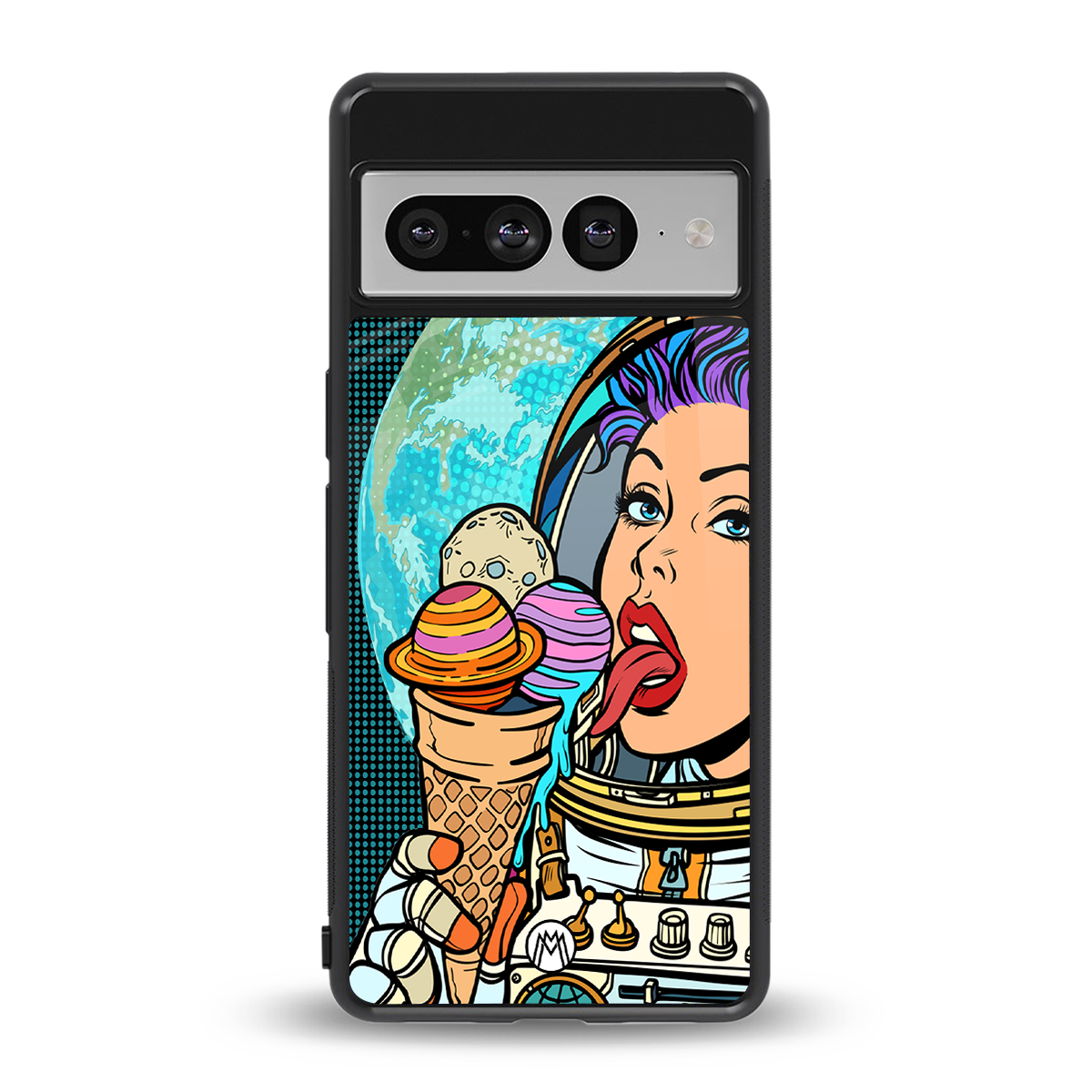 dessert space back phone cover | glass case for google pixel 7 pro