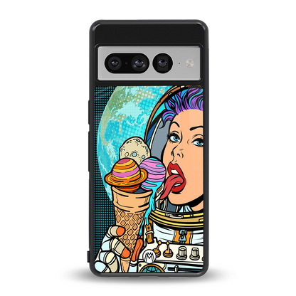 dessert space back phone cover | glass case for google pixel 7 pro