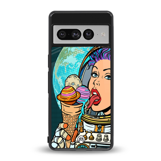 dessert space back phone cover | glass case for google pixel 7 pro