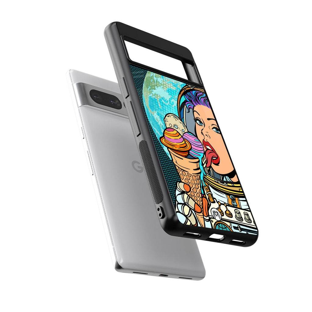 dessert space back phone cover | glass case for google pixel 7 pro