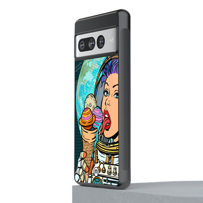 dessert space back phone cover | glass case for google pixel 7 pro