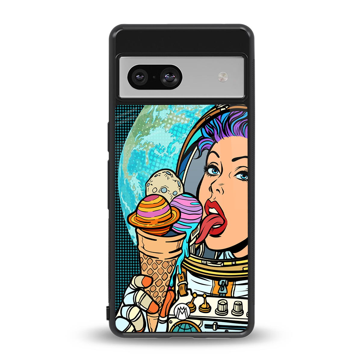 dessert space back phone cover | glass case for Google Pixel 7A