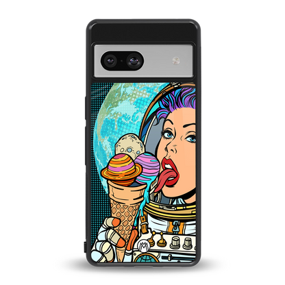 dessert space back phone cover | glass case for Google Pixel 7A