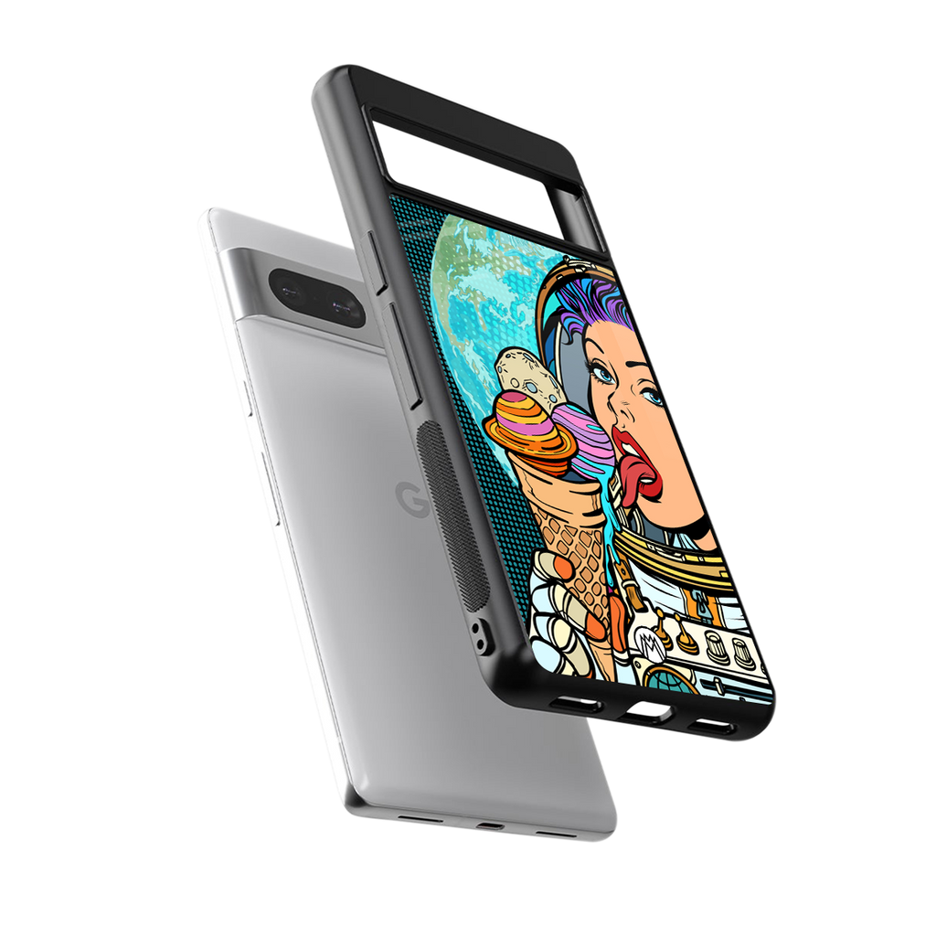 dessert space back phone cover | glass case for Google Pixel 7