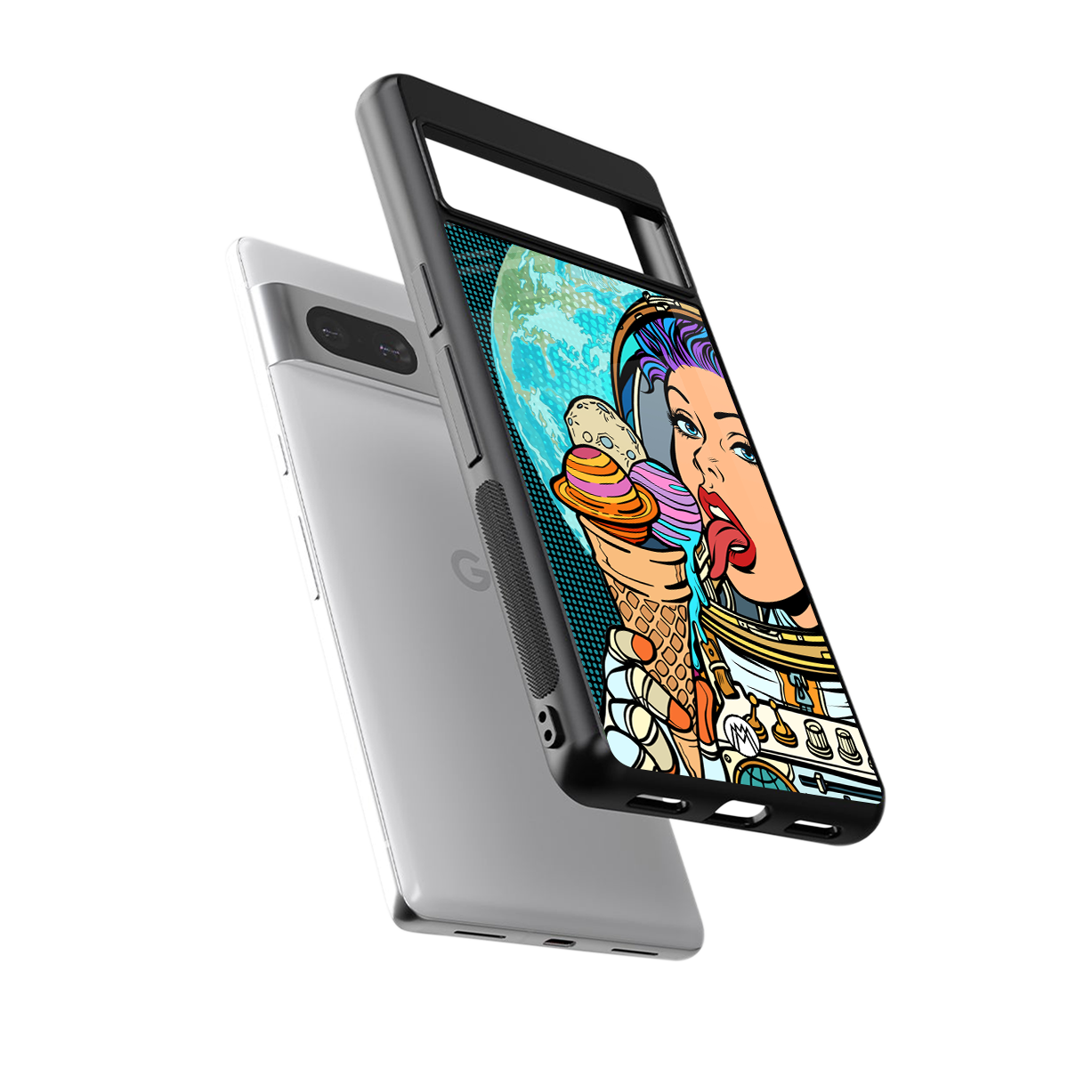 dessert space back phone cover | glass case for Google Pixel 7A