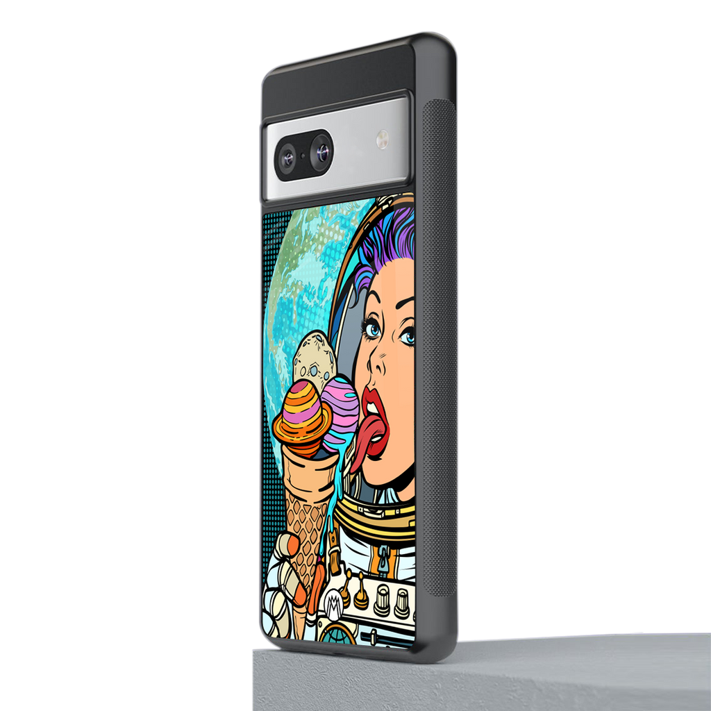 dessert space back phone cover | glass case for Google Pixel 7