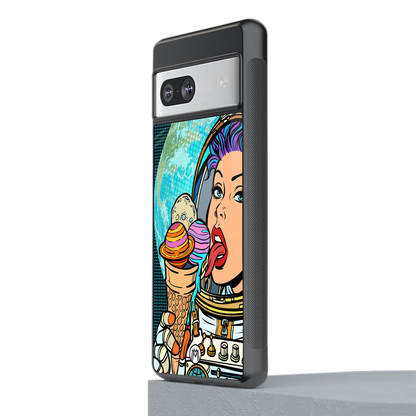 dessert space back phone cover | glass case for Google Pixel 7A