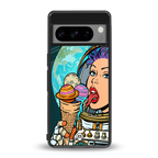 dessert space back phone cover | glass case for google pixel 8 pro