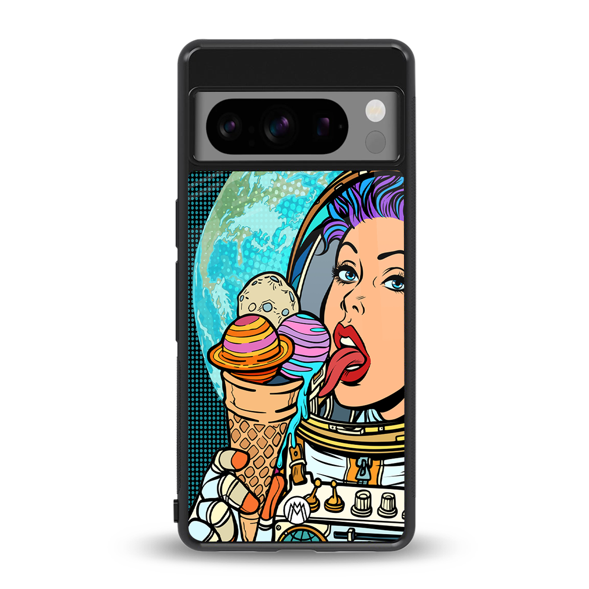 dessert space back phone cover | glass case for google pixel 8 pro