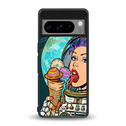 dessert space back phone cover | glass case for google pixel 8 pro