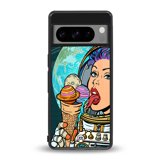 dessert space back phone cover | glass case for google pixel 8 pro