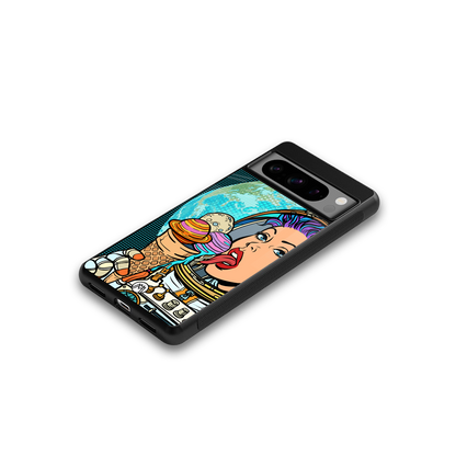 dessert space back phone cover | glass case for google pixel 8 pro