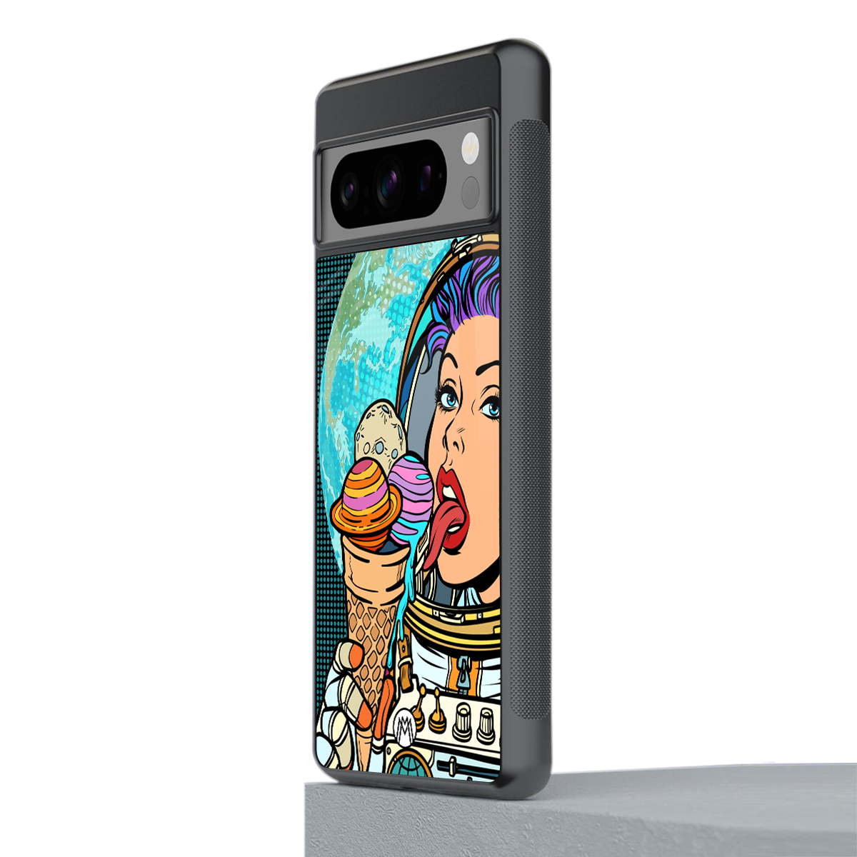 dessert space back phone cover | glass case for google pixel 8 pro