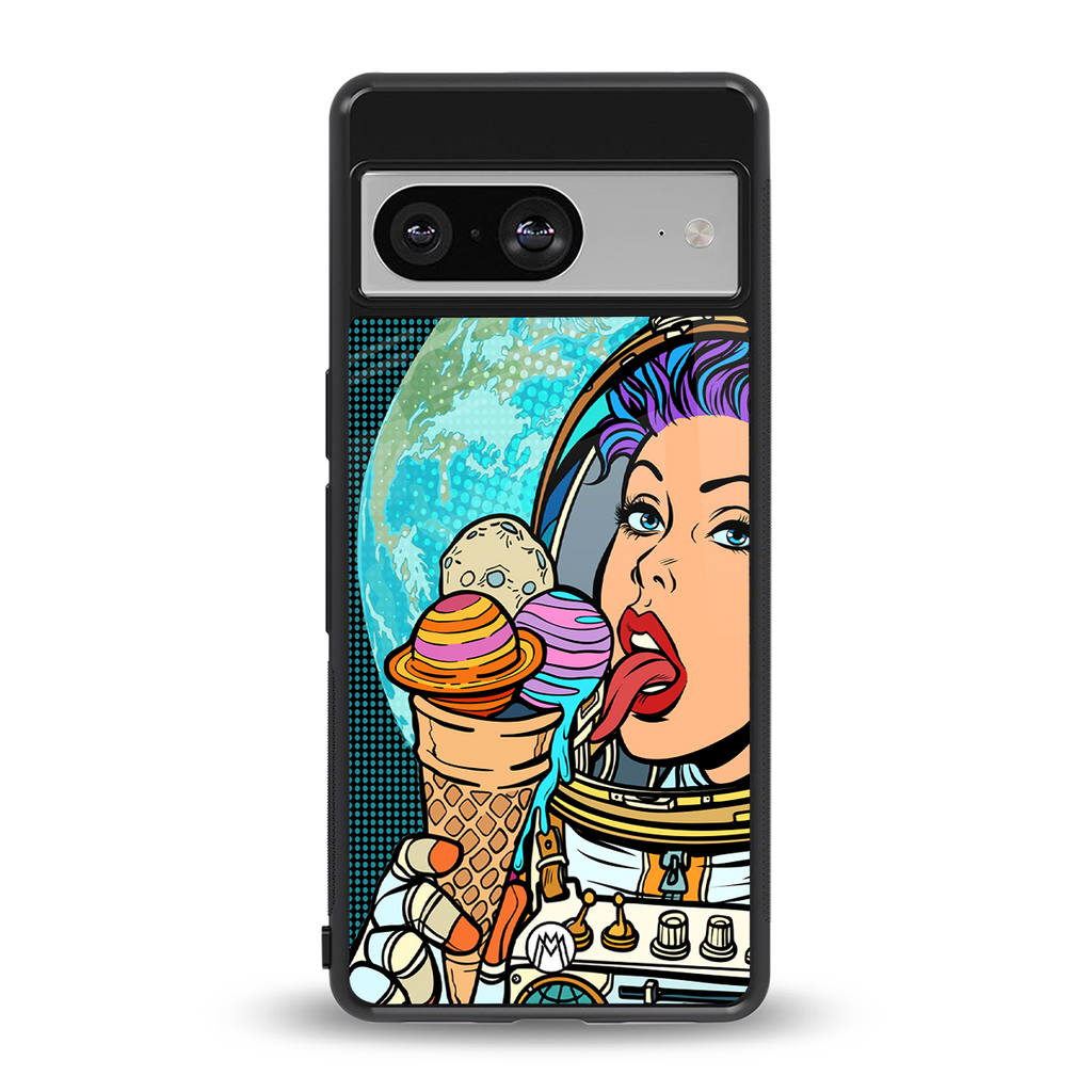 dessert space back phone cover | glass case for Google Pixel 8
