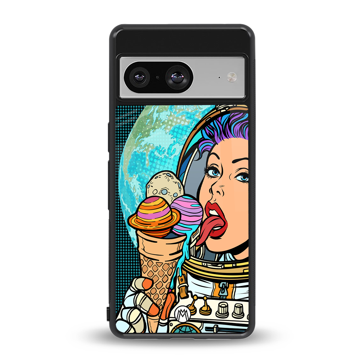 dessert space back phone cover | glass case for Google Pixel 8