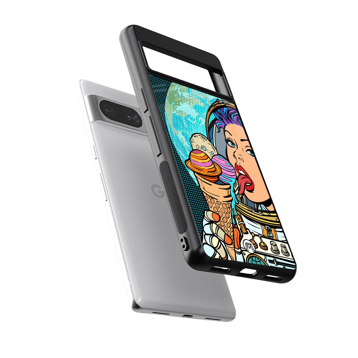 dessert space back phone cover | glass case for Google Pixel 8