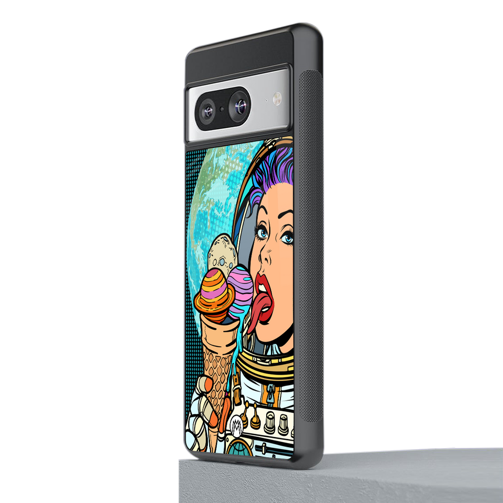 dessert space back phone cover | glass case for Google Pixel 8