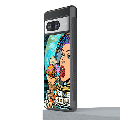 dessert space back phone cover | glass case for Google Pixel 8