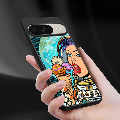 dessert space back phone cover | glass case for google pixel 9