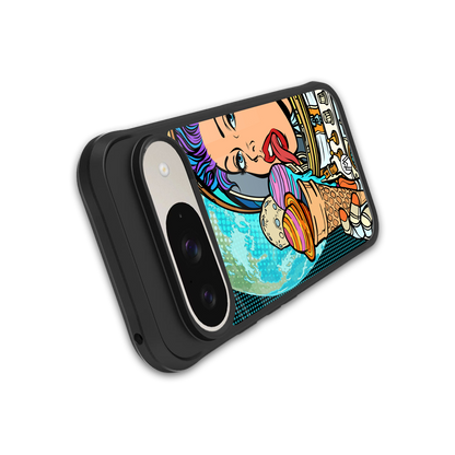 dessert space back phone cover | glass case for google pixel 9