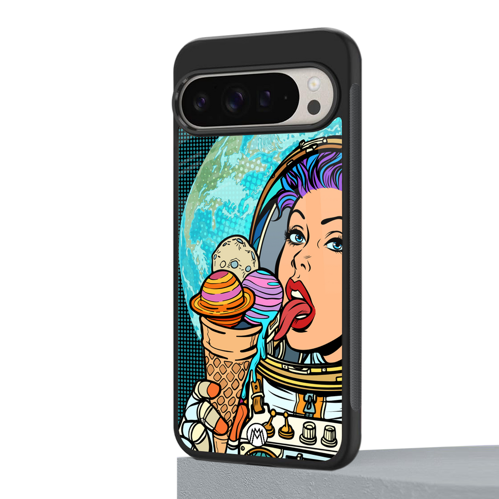 dessert space back phone cover | glass case for google pixel 9 pro