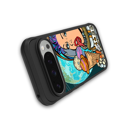 dessert space back phone cover | glass case for google pixel 9 pro