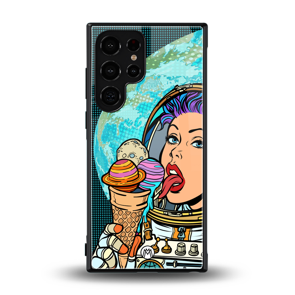 dessert space back phone cover | glass case for samsung galaxy s23 ultra