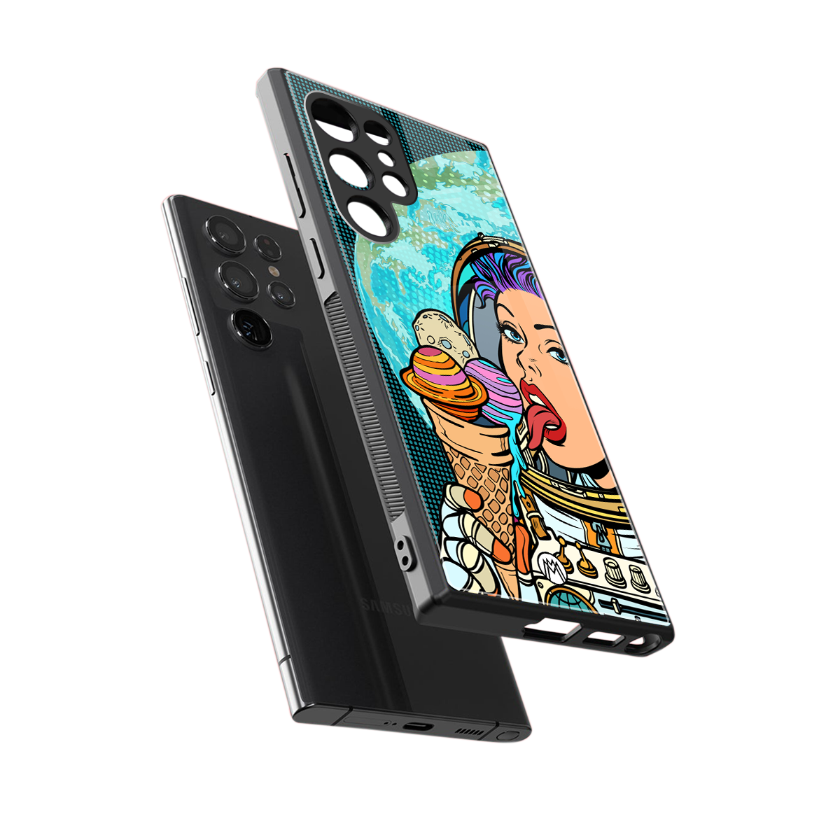 dessert space back phone cover | glass case for samsung galaxy s23 ultra